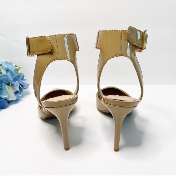 Karl Lagerfeld Jaclyn Patent leather pumps Size 6.5 Nude neutral pointy toe - Picture 6 of 9